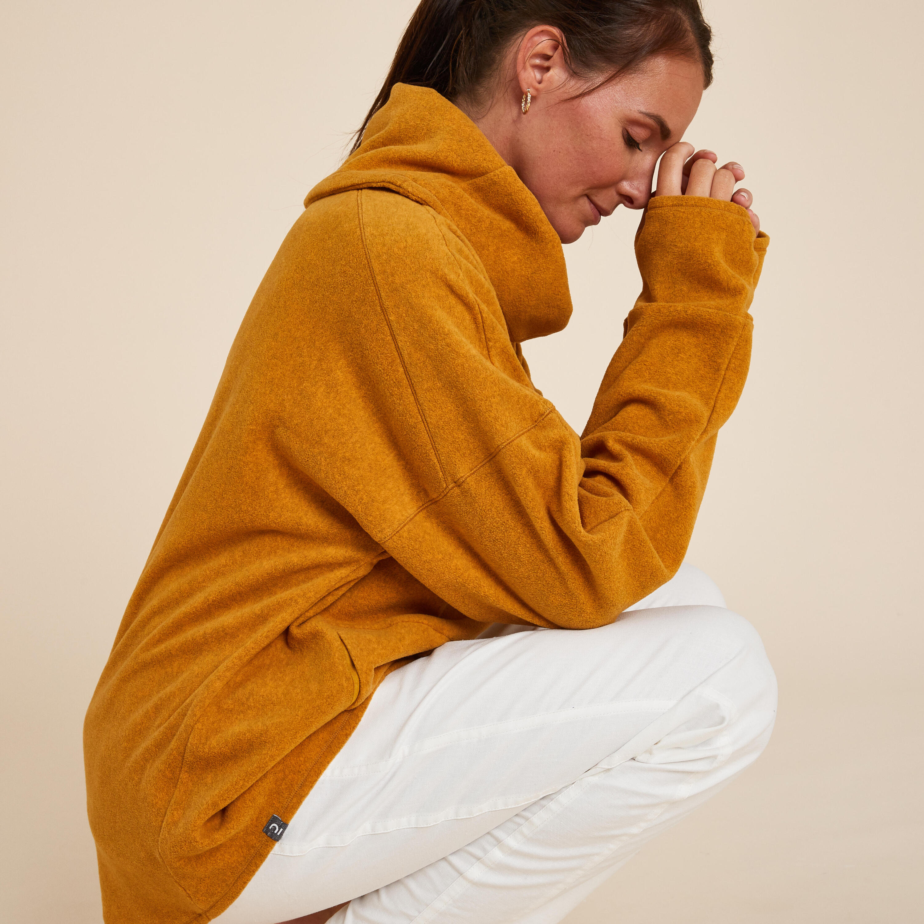 Women's Fleece Relaxation Yoga Sweatshirt - Ochre 3/6