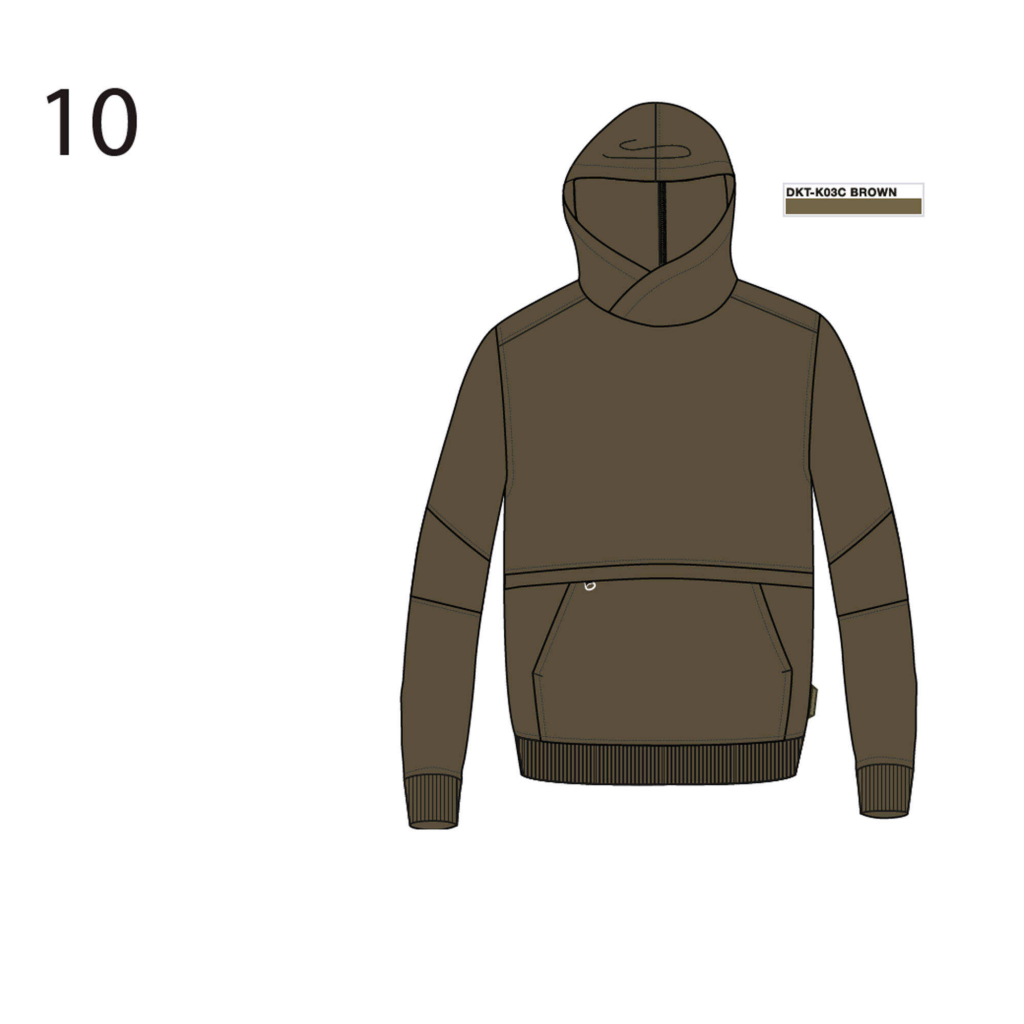 CAMISOLA DE CAÇA COM CAPUZ 500 LOGÓTIPO 10/15