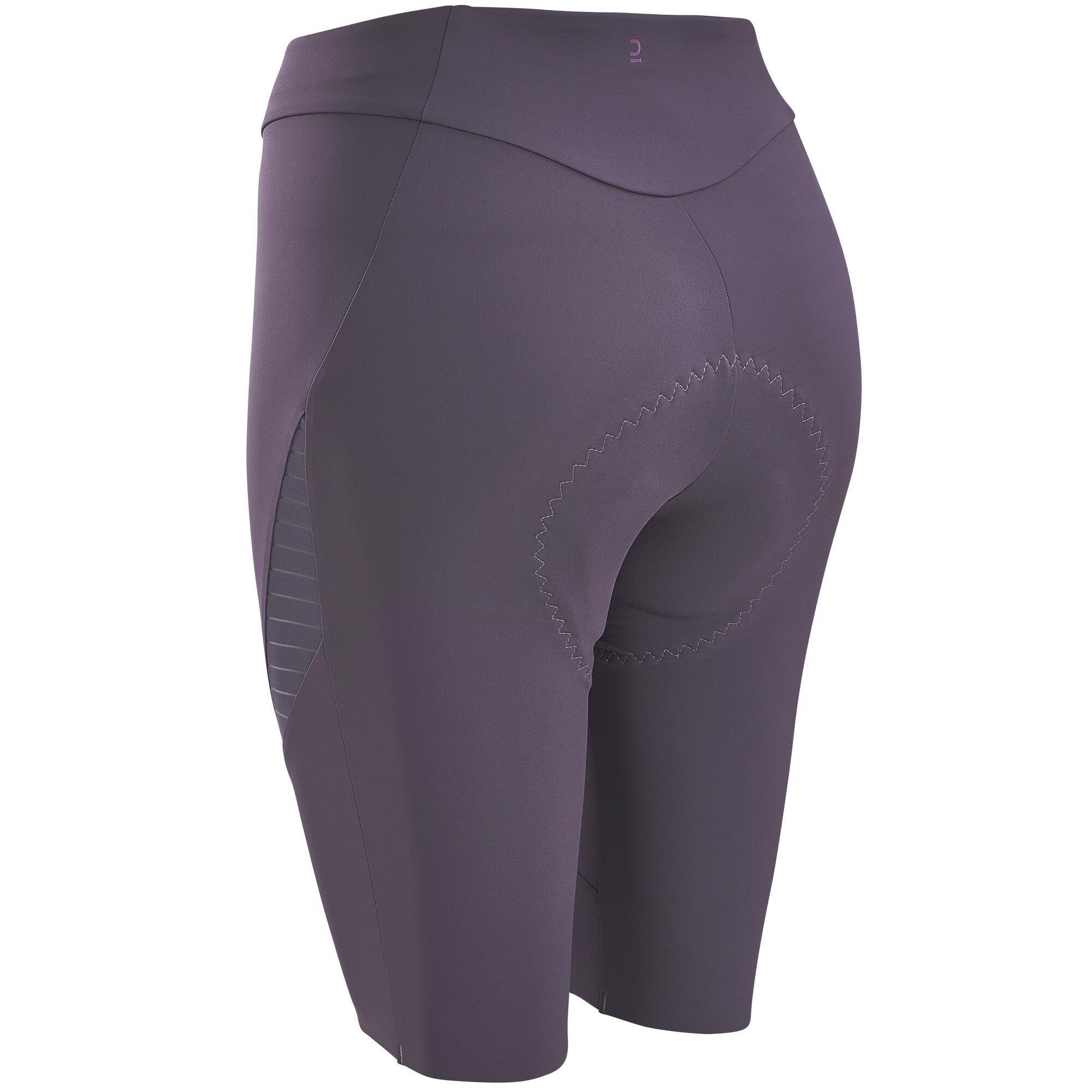 Women’s Bibless Road Biking Shorts - Purple-Grey - VAN RYSEL