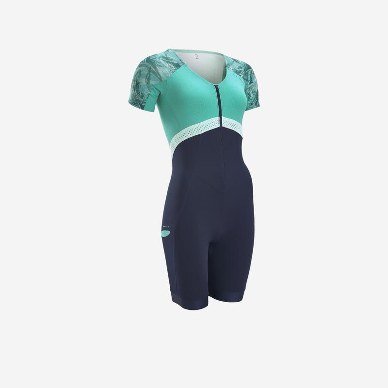 TRIFONCTION TRIATHLON COURTE DISTANCE MANCHES COURTES FEMME