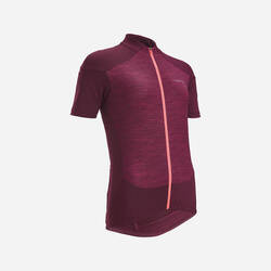 Women's Short-Sleeved Road Cycling Jersey 500 - Burgundy