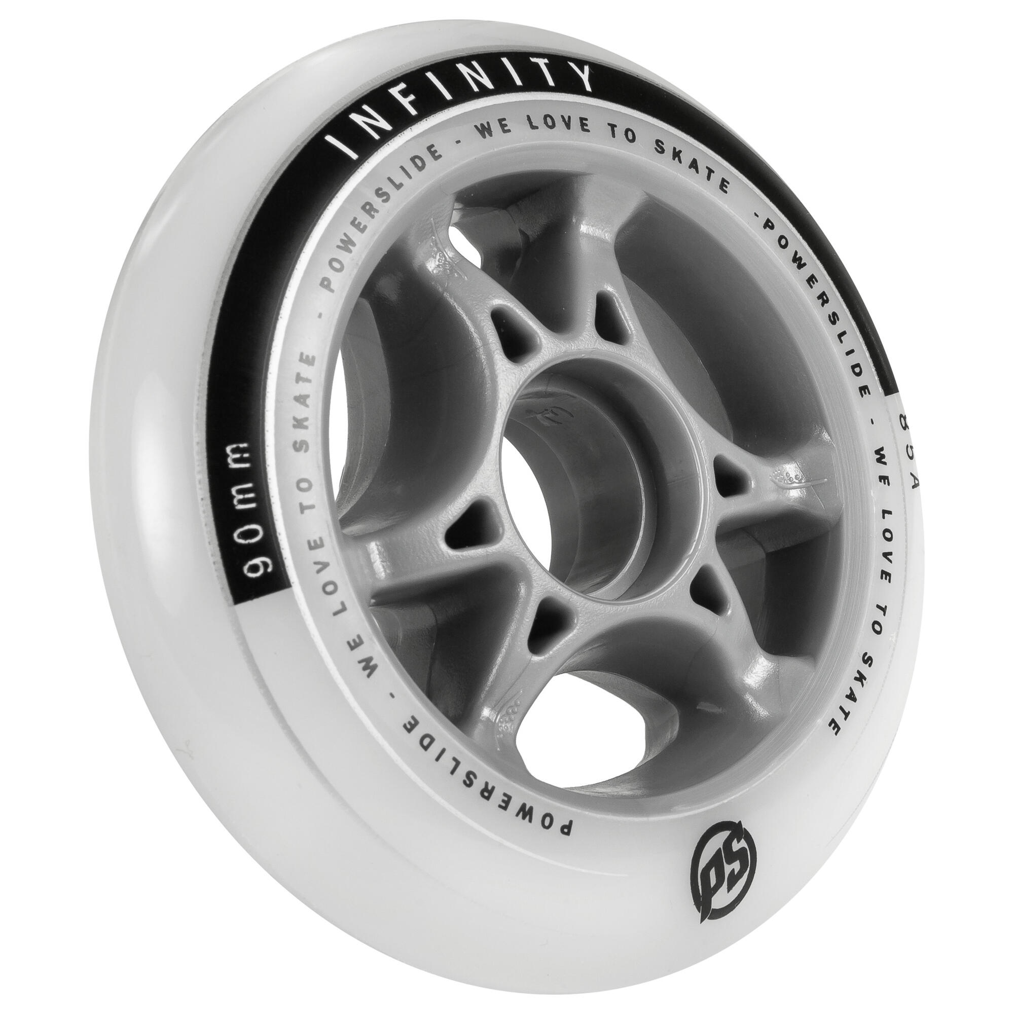 4 kolieska Powerslide Infinity na kolieskové korčule 90 mm 85A biele 2/3