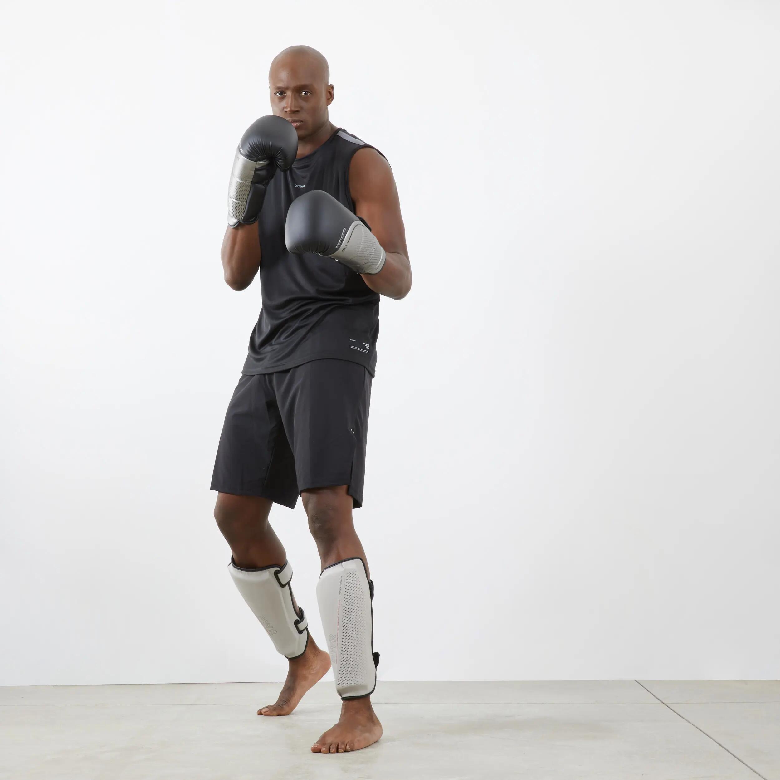 500 Ergo Boxing Shin Guard - Grey 5/6