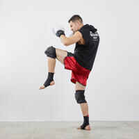 Kniebandage Kampfsport 900 Kickbox- und Thaiboxtraining grau