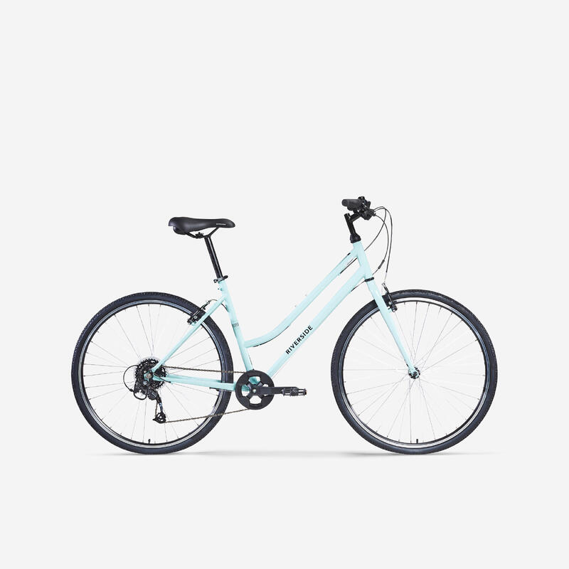 PRODUCTO OCASIÓN: BICICLETA TREKKING RIVERSIDE 120 CUADRO BAJO verde pastel