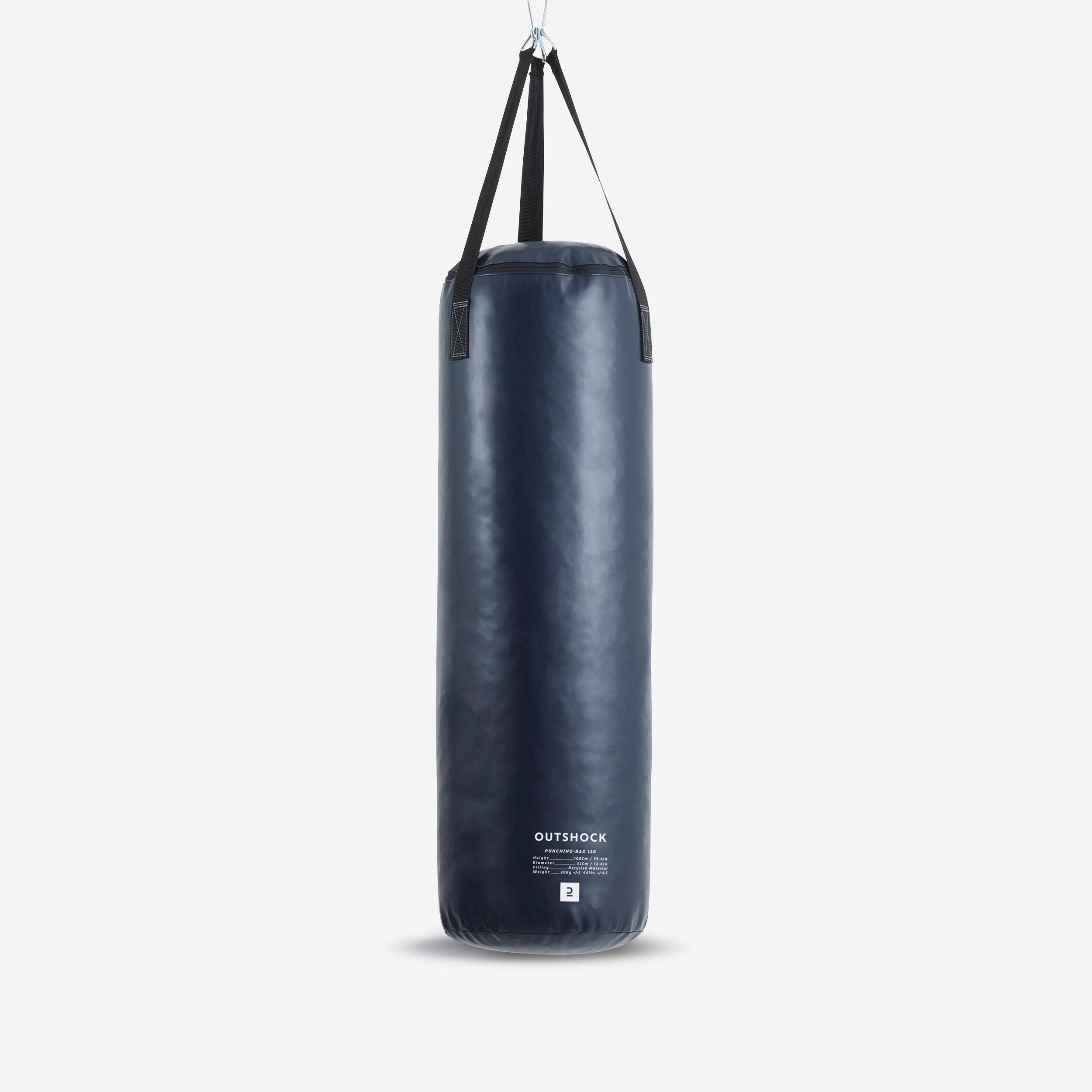 Adult Punching Bag, Cushioned, 20kg with PVC Bag Cover - Night Blue