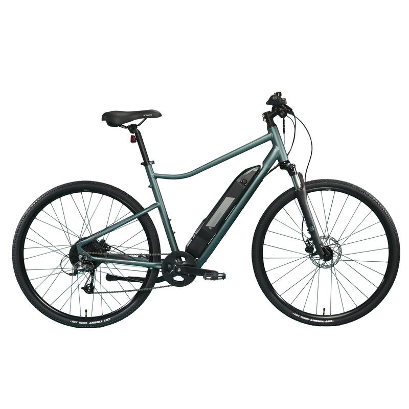 Bicicleta eléctrica de trekking aluminio monoplato 8 V Riverside 500 E verde