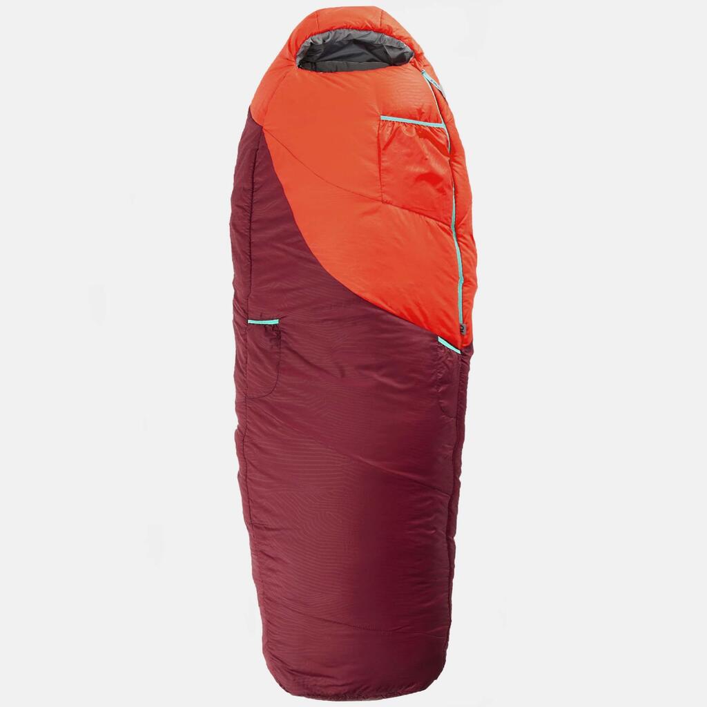 Schlafsack Camping MH500 0 °C Kinder rot/orange