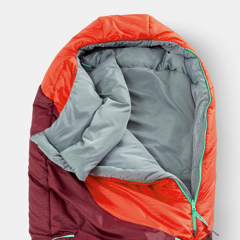 Sacco a pelo trekking bambino MH500 0°C ovatta rosso