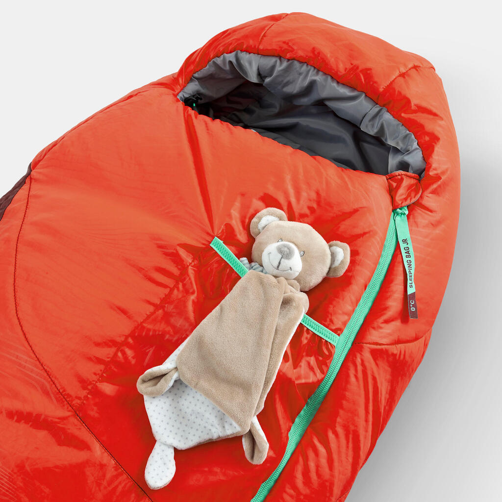 Schlafsack Camping MH500 0 °C Kinder rot/orange