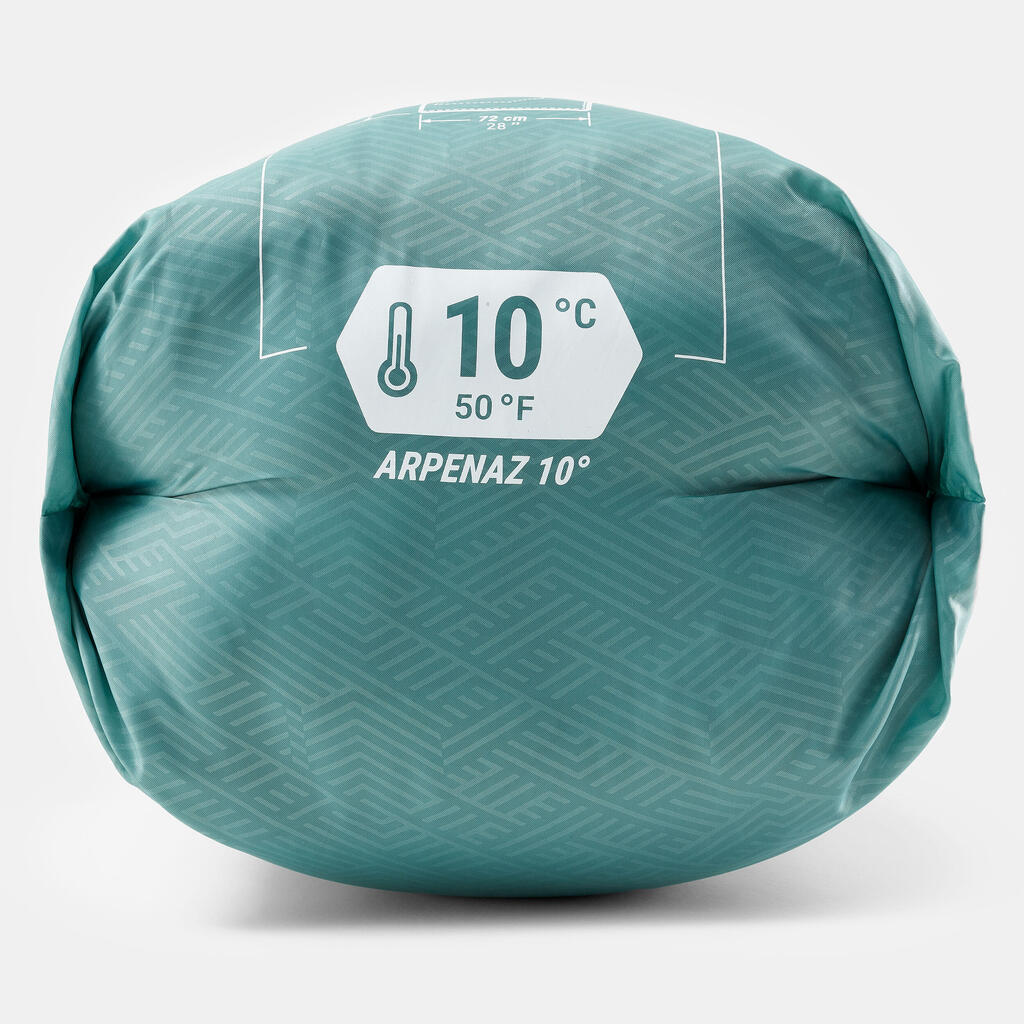 SACO DE DORMIR PARA CAMPING ARPENAZ 10° TURQUESA 