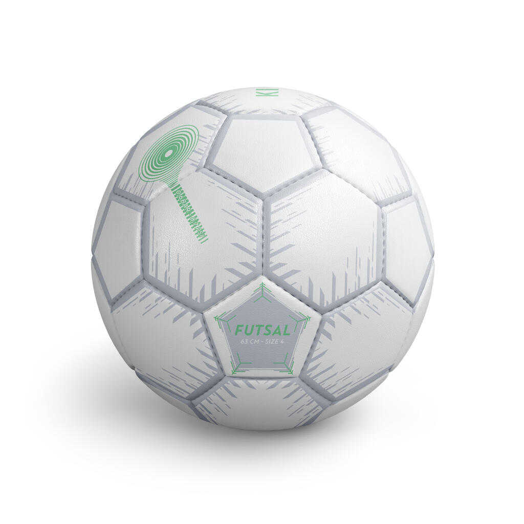 Salės futbolo kamuolys, 4 dydžio (apimtis – 63 cm), raudonas, baltas