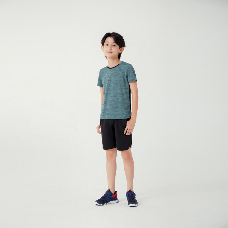 Kids' Breathable Cotton Shorts S500 - Black
