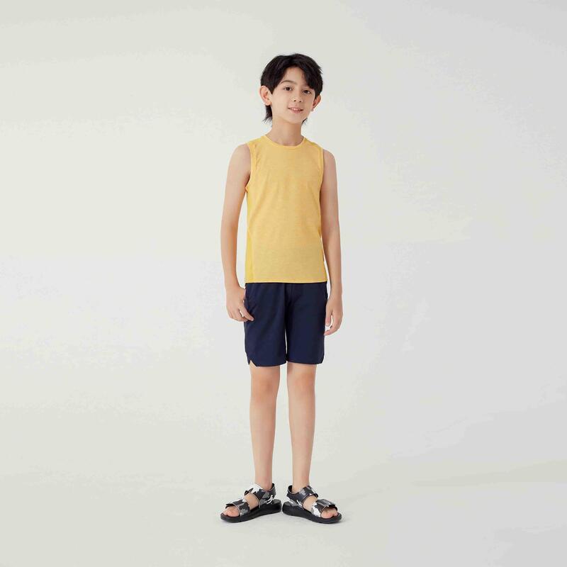 Kids' Breathable Cotton Shorts S500 - Navy