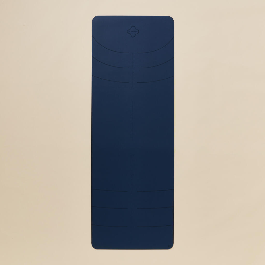 Yoga mat grip+ 185cm x 65cm x 5mm - navy blue