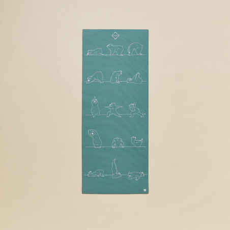Kids' Yoga Mat 150 cm ⨯ 60 cm ⨯ 5 mm - Khaki Bear