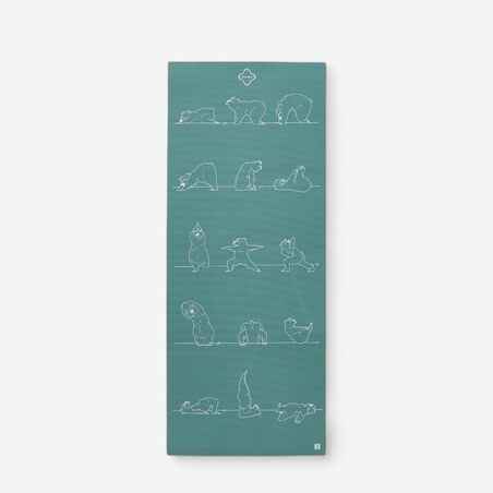 Kids' Yoga Mat 150 cm ⨯ 60 cm ⨯ 5 mm - Khaki Bear