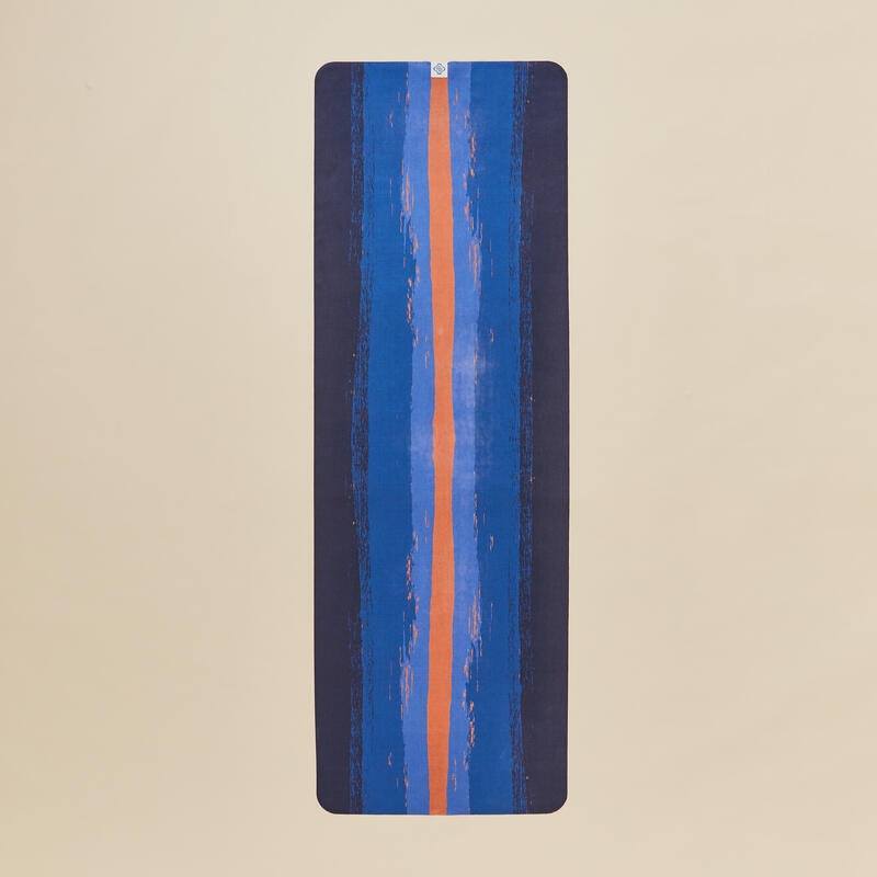 Telo yoga antiscivolo 183cm x 61cm x 1 mm arancione-azzurro
