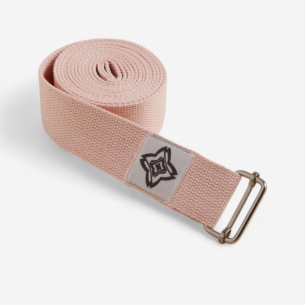 Cotton yoga strap - pink