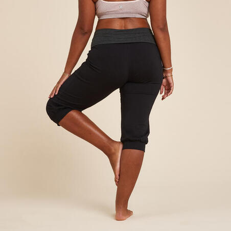 Mallas Pescador Yoga Mujer Negro/Gris Algodón Responsable