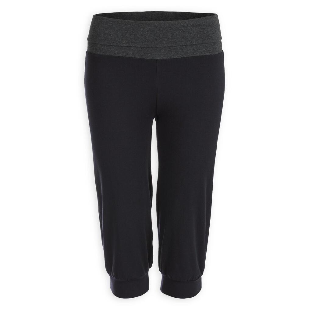 3/4-Hose sanftes Yoga Damen 