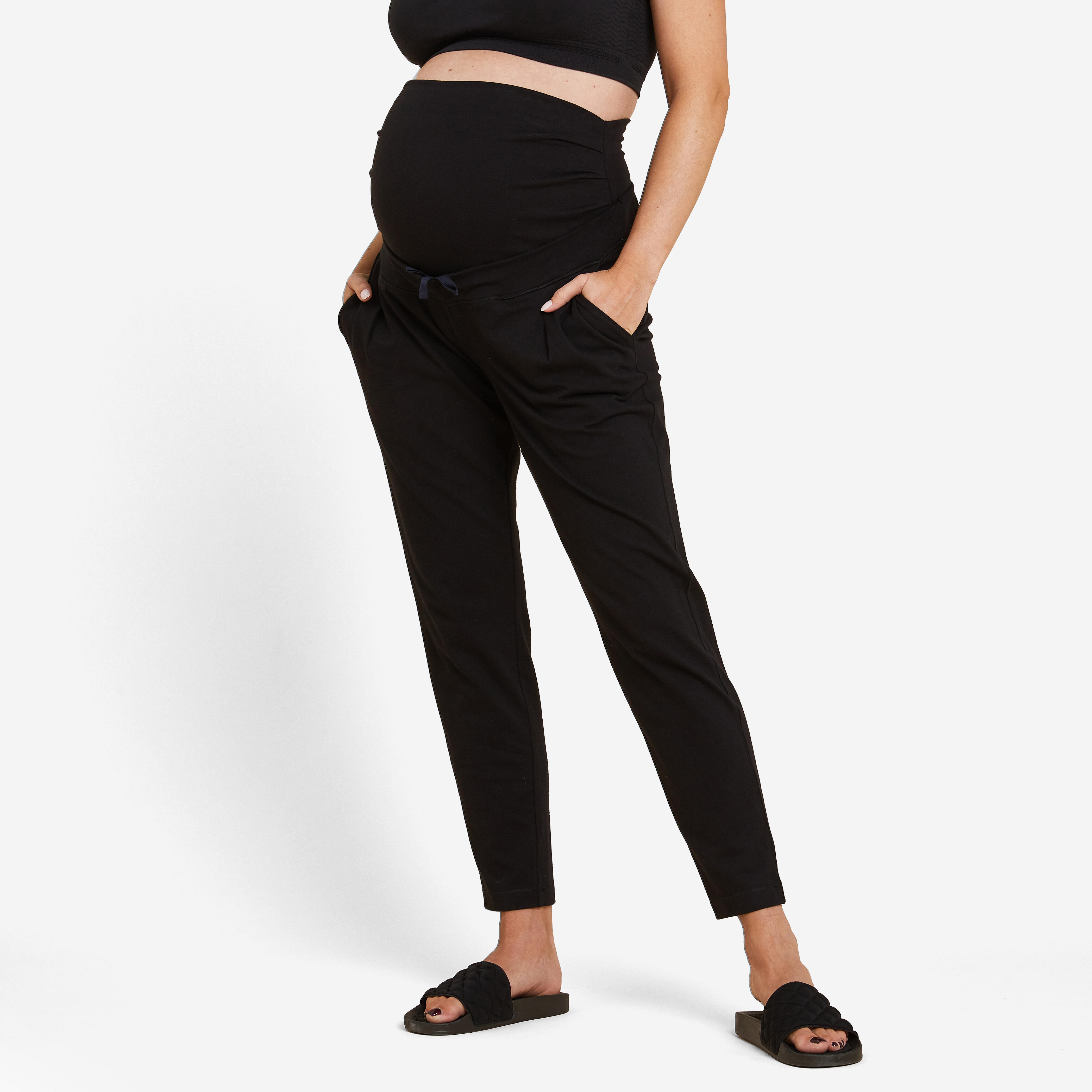 Seraphine Monica Maternity Trousers with rollover waistline  soft and  versatile  Black woman