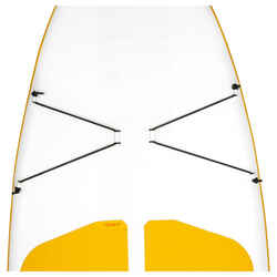 100 COMPACT 8FT (S) INFLATABLE STAND-UP PADDLEBOARD - YELLOW/WHITE (up to 60kg)