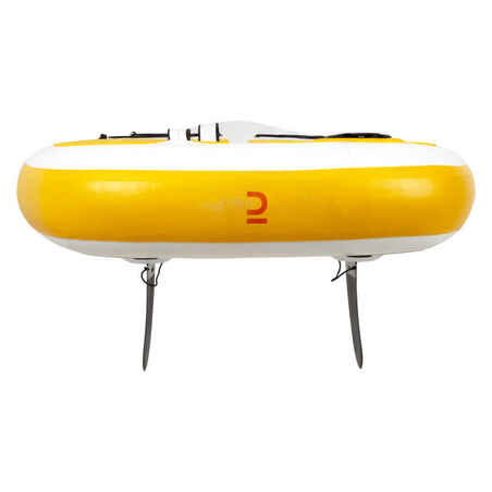 100 COMPACT 8FT (S) INFLATABLE STAND-UP PADDLEBOARD - YELLOW/WHITE (up to 60kg)