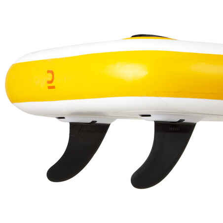 100 COMPACT 8FT (S) INFLATABLE STAND-UP PADDLEBOARD - YELLOW/WHITE (up to 60kg)