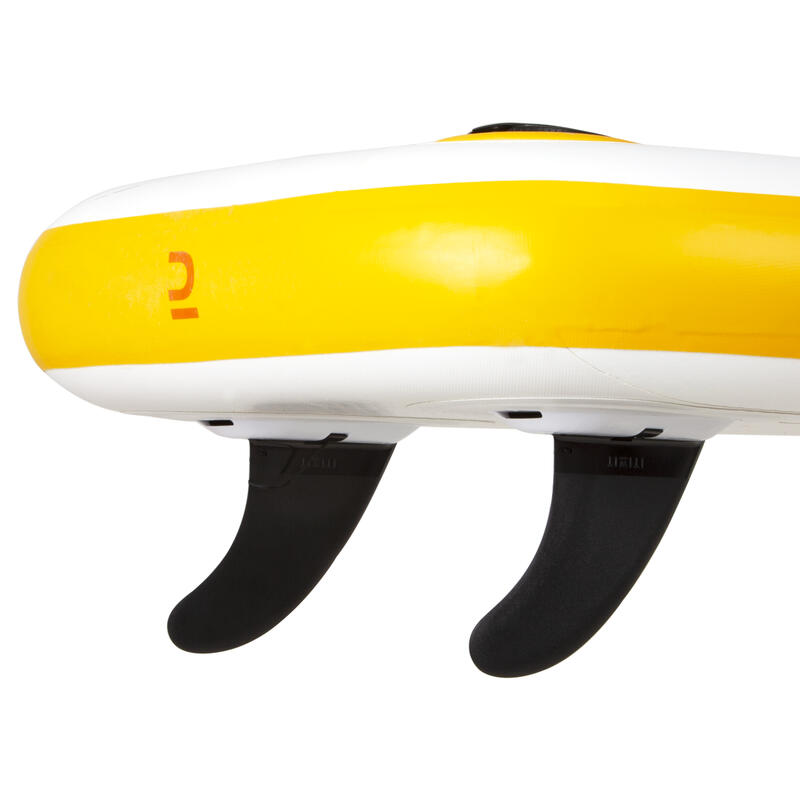INFLATABLE COMPACT STAND-UP PADDLEBOARD - YELLOW WHITE - SMALL