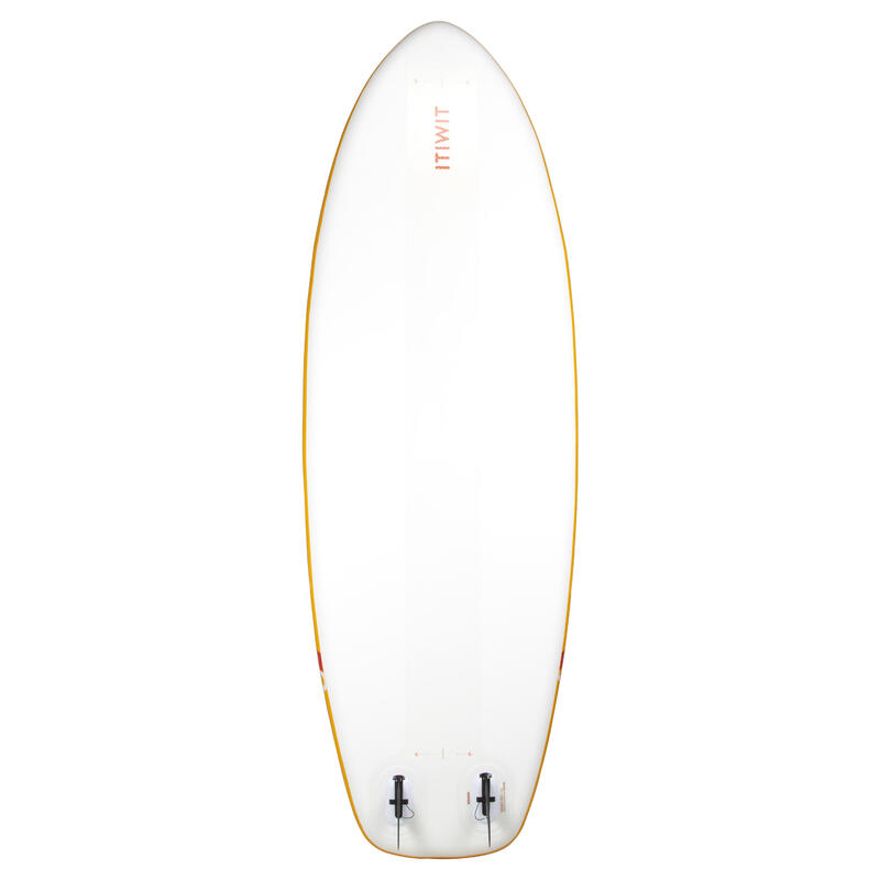 INFLATABLE COMPACT STAND-UP PADDLEBOARD - YELLOW WHITE - SMALL