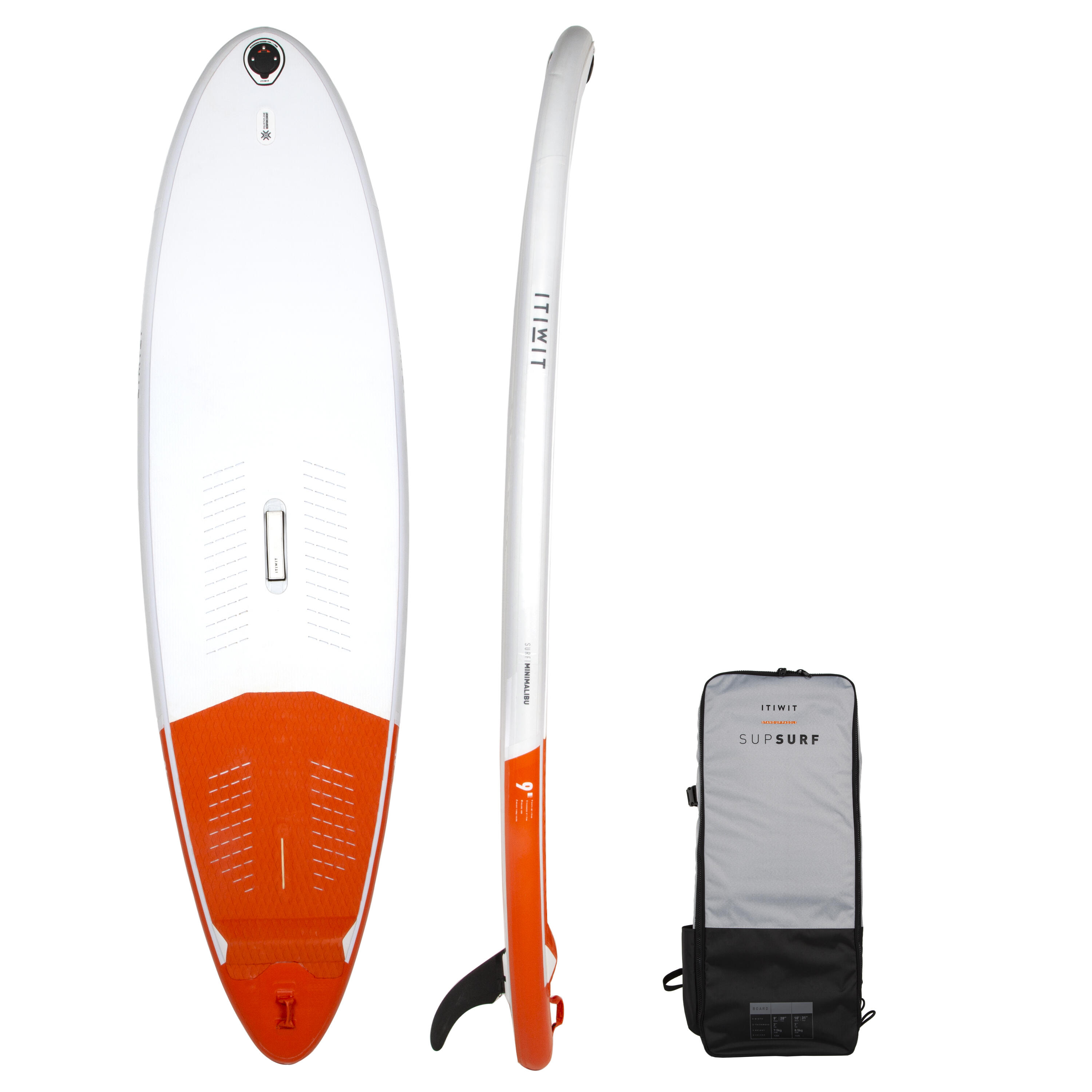 Stand up paddle gonflabil surf MiniMalibu 500 9′ 120 L Alb decathlon.ro  Placi Stand Up Paddle