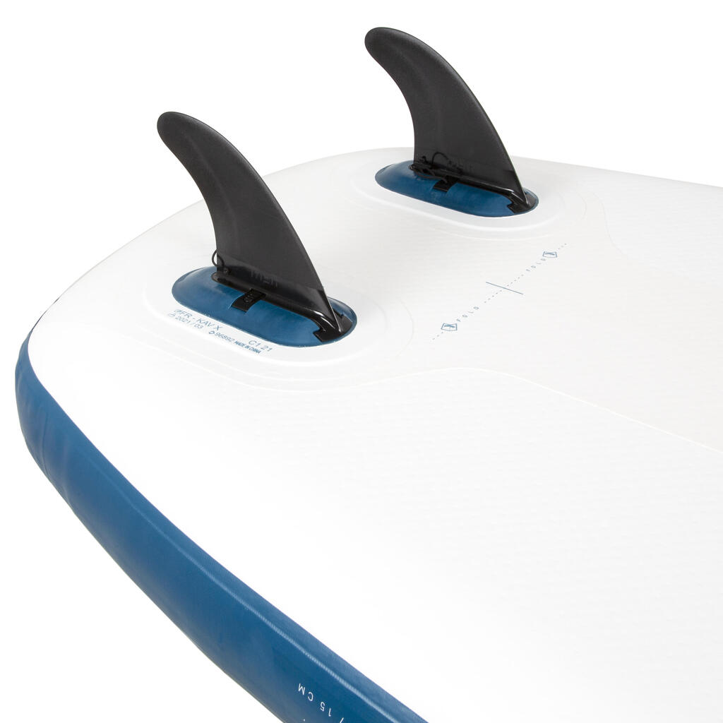 Stand up Paddle ultra compact et stable 10 pieds (130 kg max) blanc et bleu