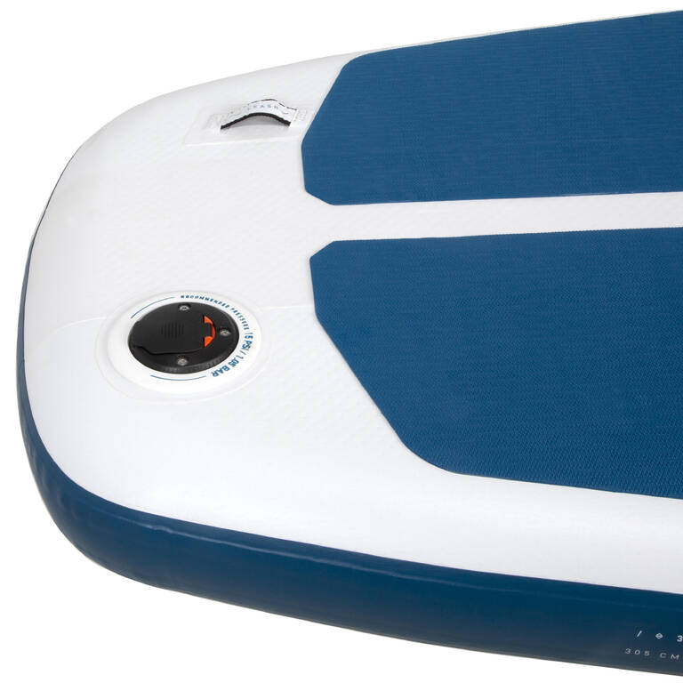 Ultra-compact and stable 10-foot (max. 130 kg) SUP - white and blue