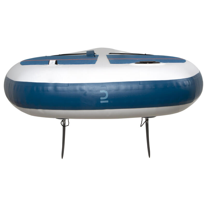 INFLATABLE COMPACT STAND-UP PADDLEBOARD WHITE AND BLUE - LARGE