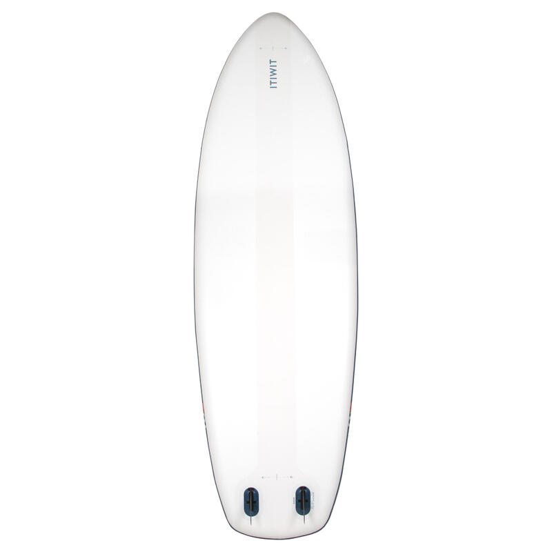 Compact opblaasbaar supboard voor beginners L wit blauw