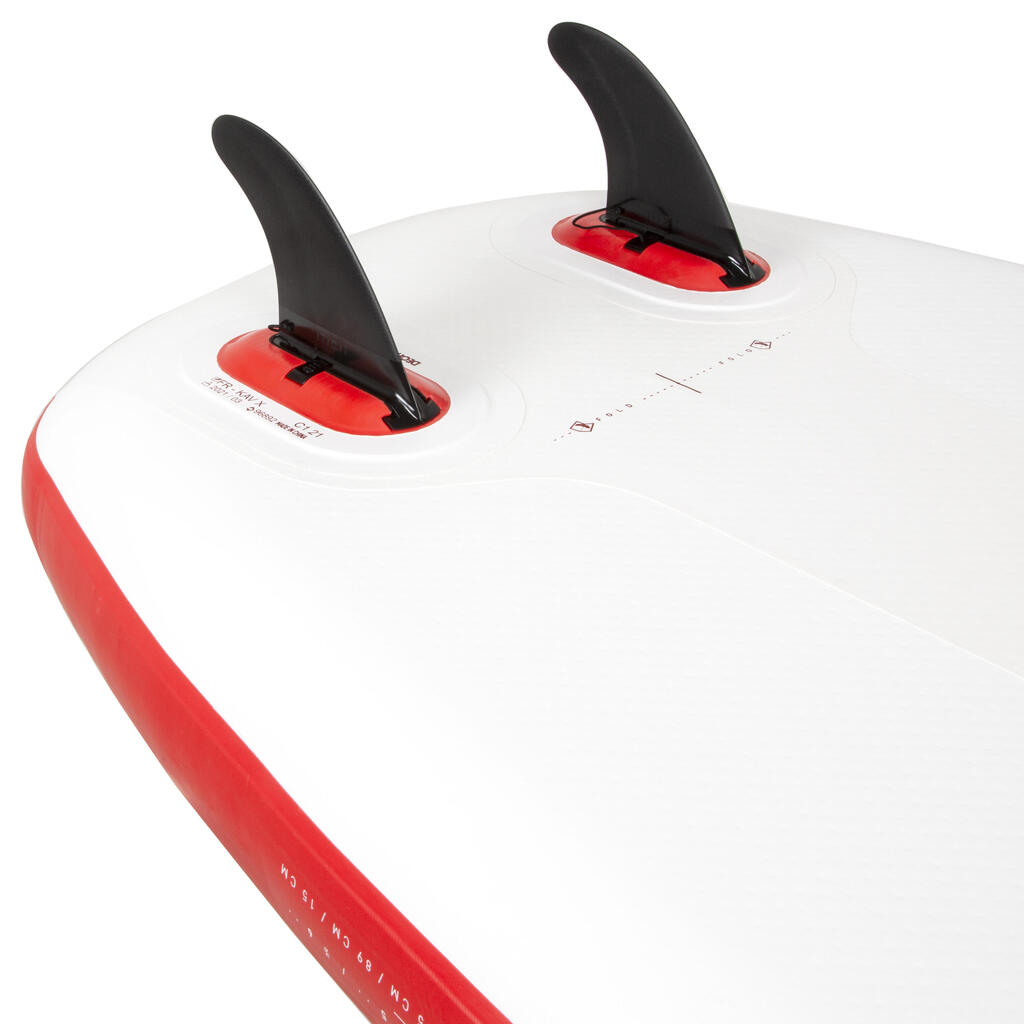 STAND UP PADDLE BLANCO ROJO SUPERCOMPACTO ESTABLE 10 PIES (130 KG MÁX.)