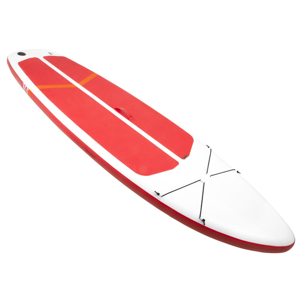 STAND UP PADDLE BLANCO ROJO SUPERCOMPACTO ESTABLE 10 PIES (130 KG MÁX.)