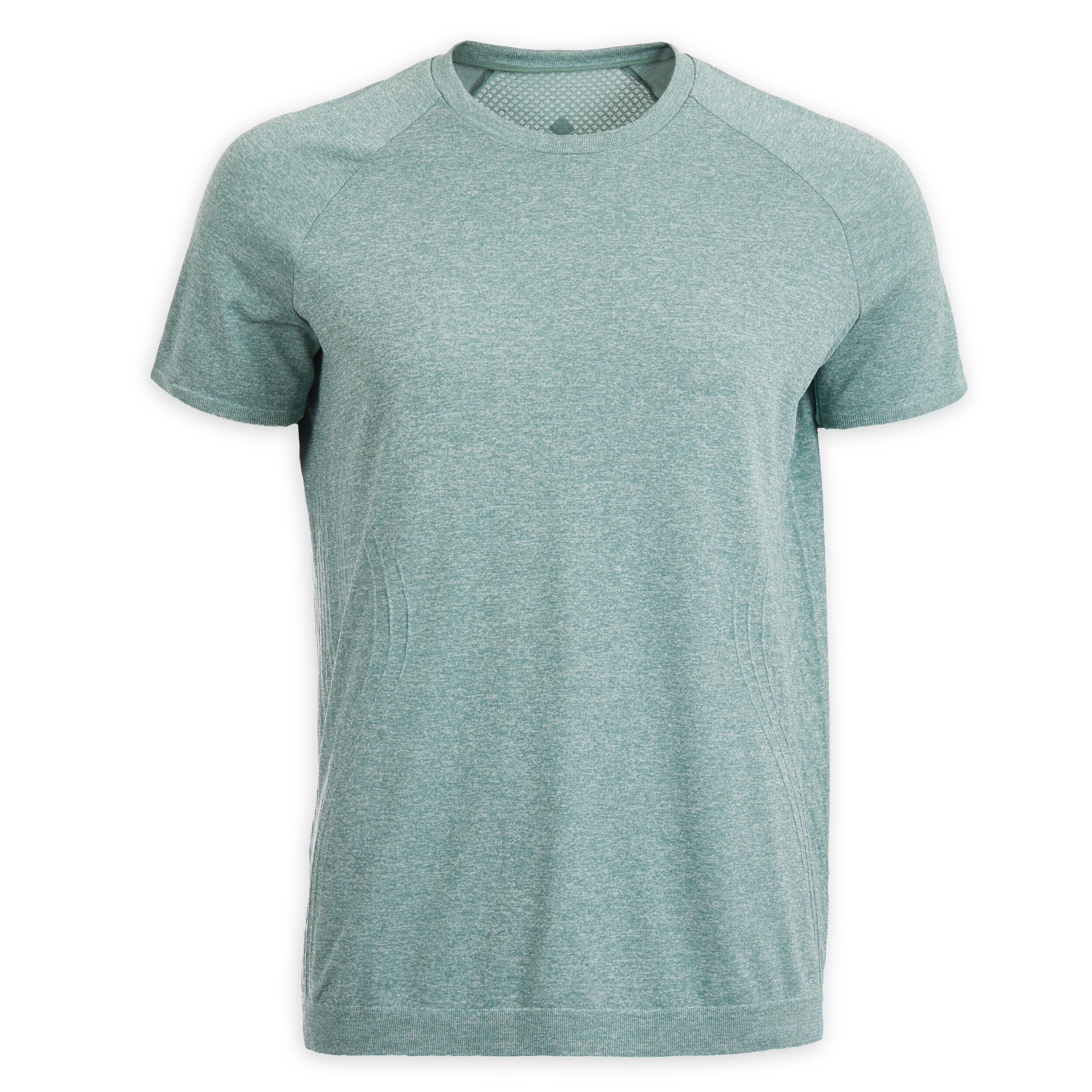 T-SHIRT MANCHES COURTES FEMME YOGA DYNAMIQUE KAKI 5/5