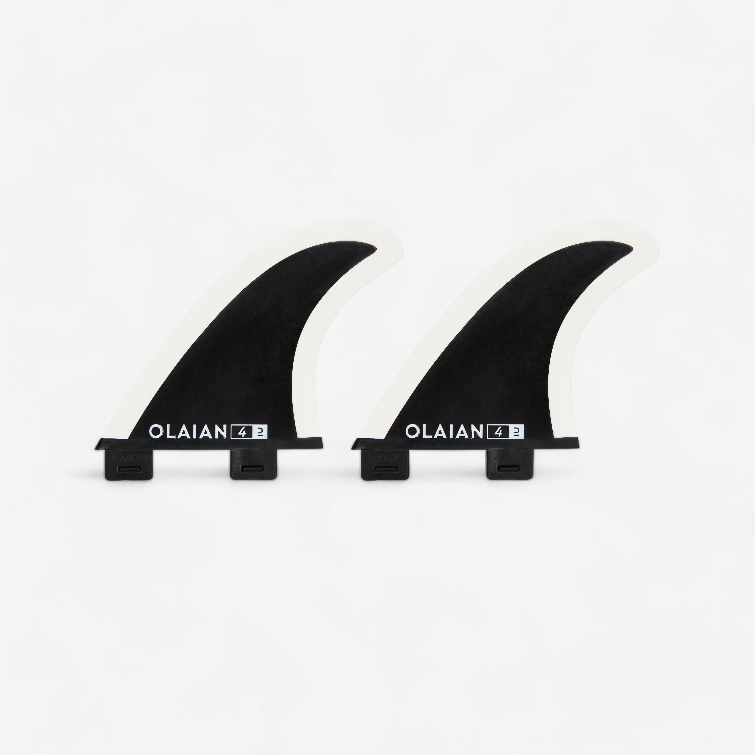 OLAIAN Two soft edge side fins for longboard. FCS mounting 1 fusion