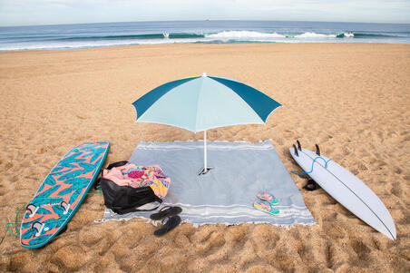 Рушник-пончо 190 × 190 см сірий/синій