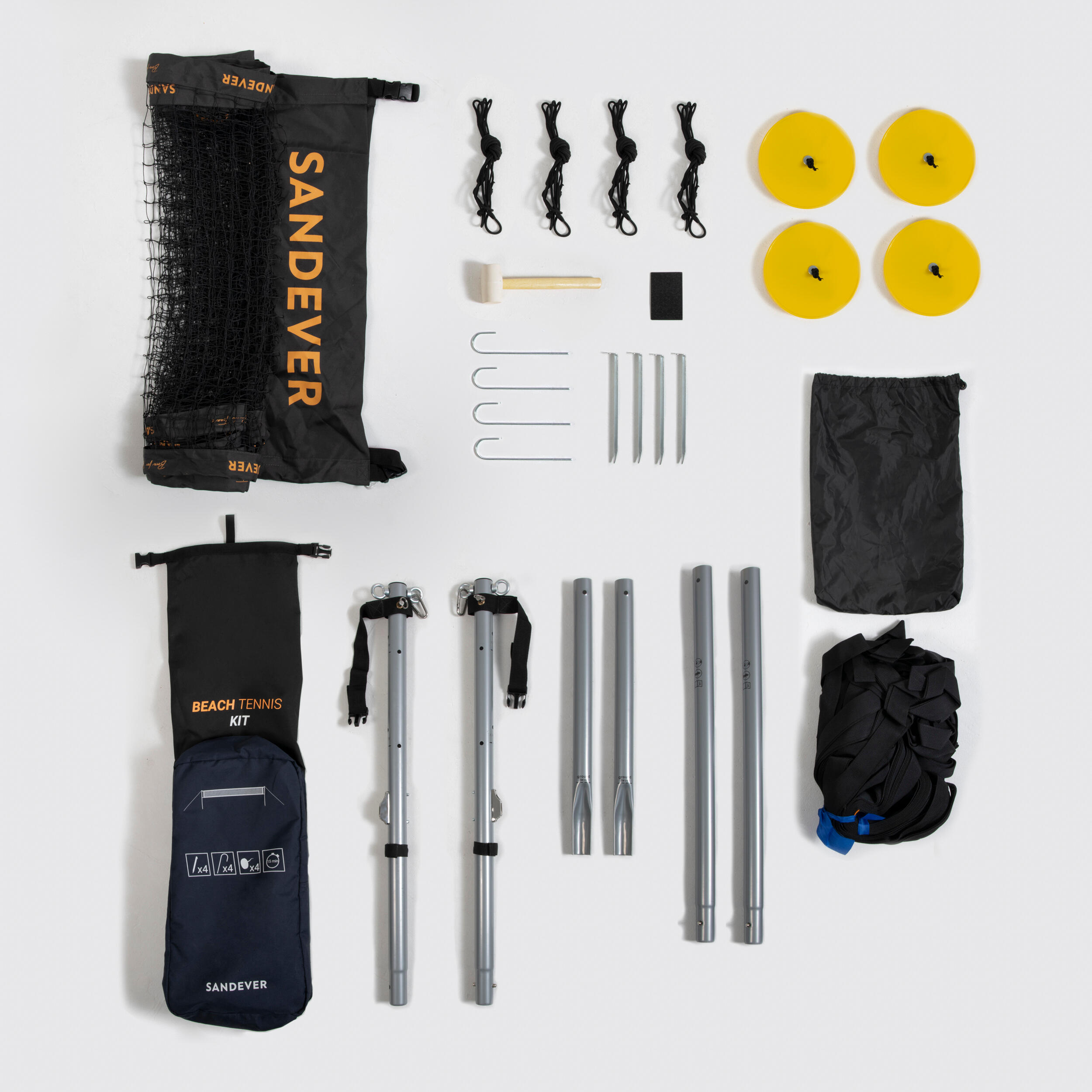 Poste+rede de ténis de praia btk 500 r (conjunto)