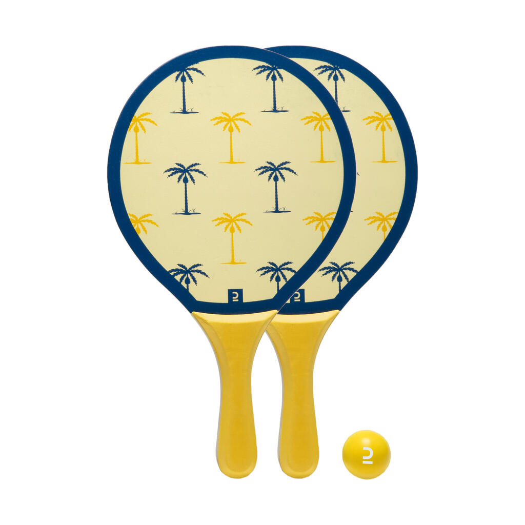 Beach Tennis Racket Set Woody Racket - Yellow