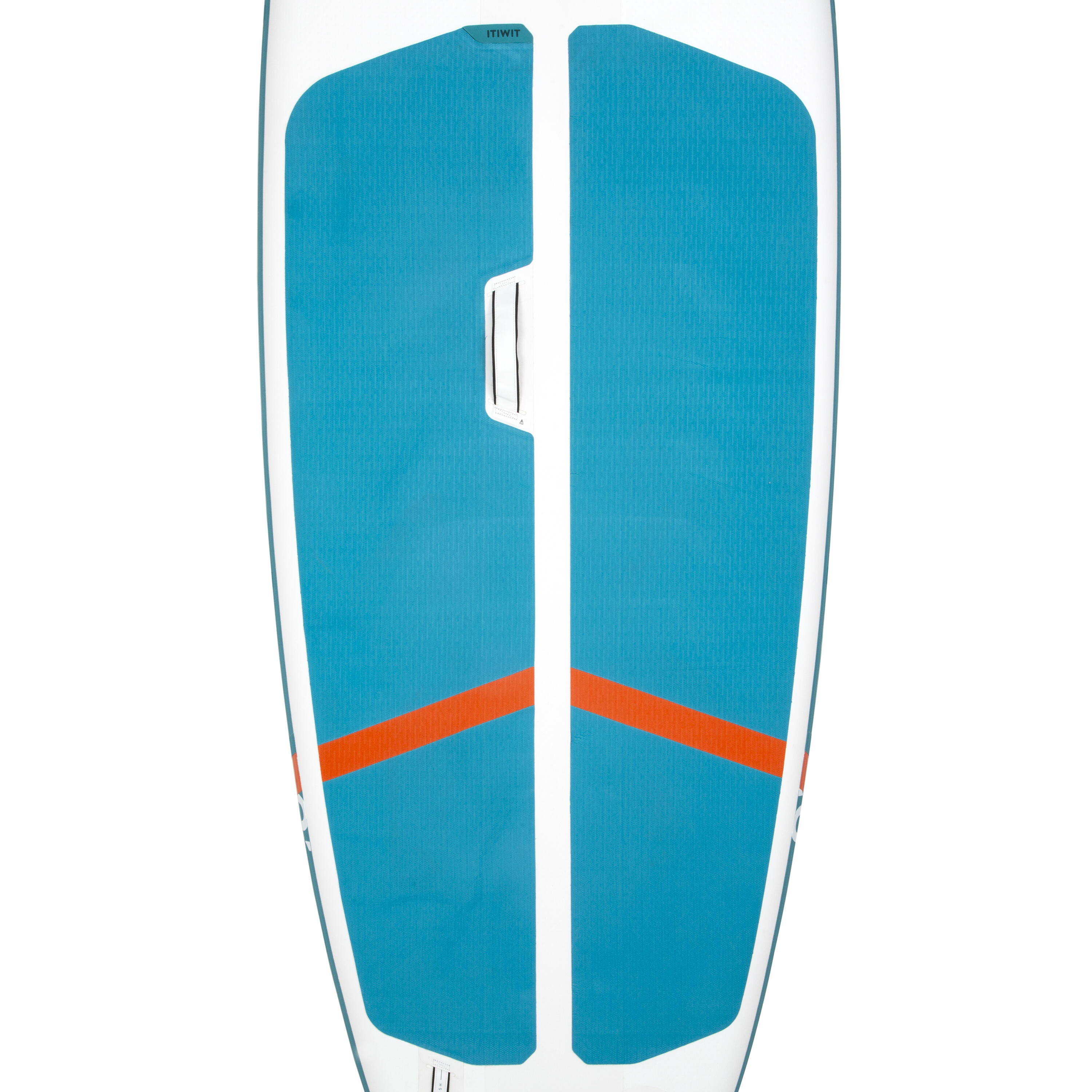 100 COMPACT 9FT (M) INFLATABLE STAND-UP PADDLEBOARD - WHITE AND GREEN (80kg) 21/29