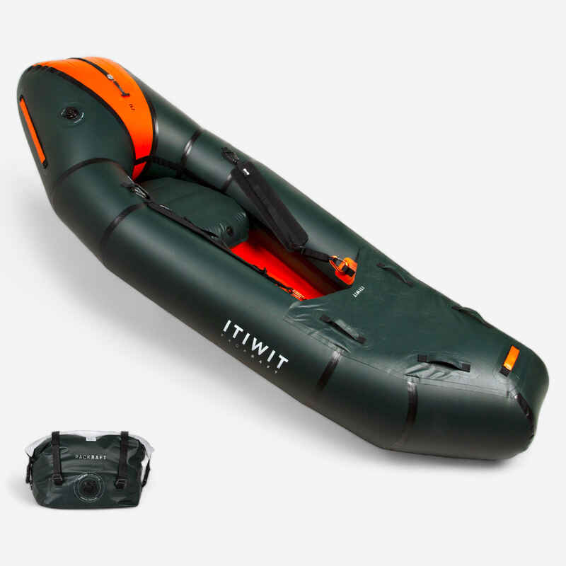 Packraft 500 Schlauchkajak TPU Fluss 1-Sitzer wasserdichter Reißverschluss