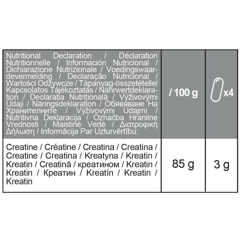 Creatina monohidrato cápsulas con sello de calidad Creapure®