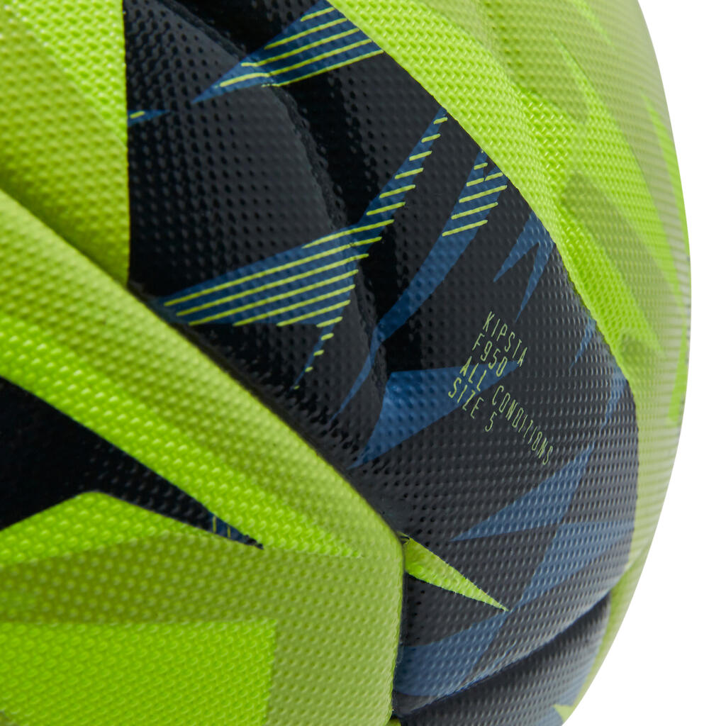 Futbalová lopta F950 Fifa Quality Pro tepelne lepená veľkosť 5 žltá