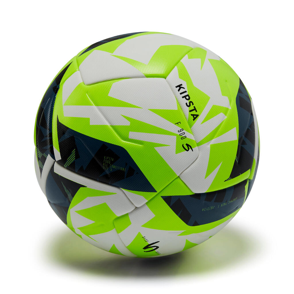 Ballon de football Thermocollé FIFA QUALITY PRO F900 taille 5 blanc jaune