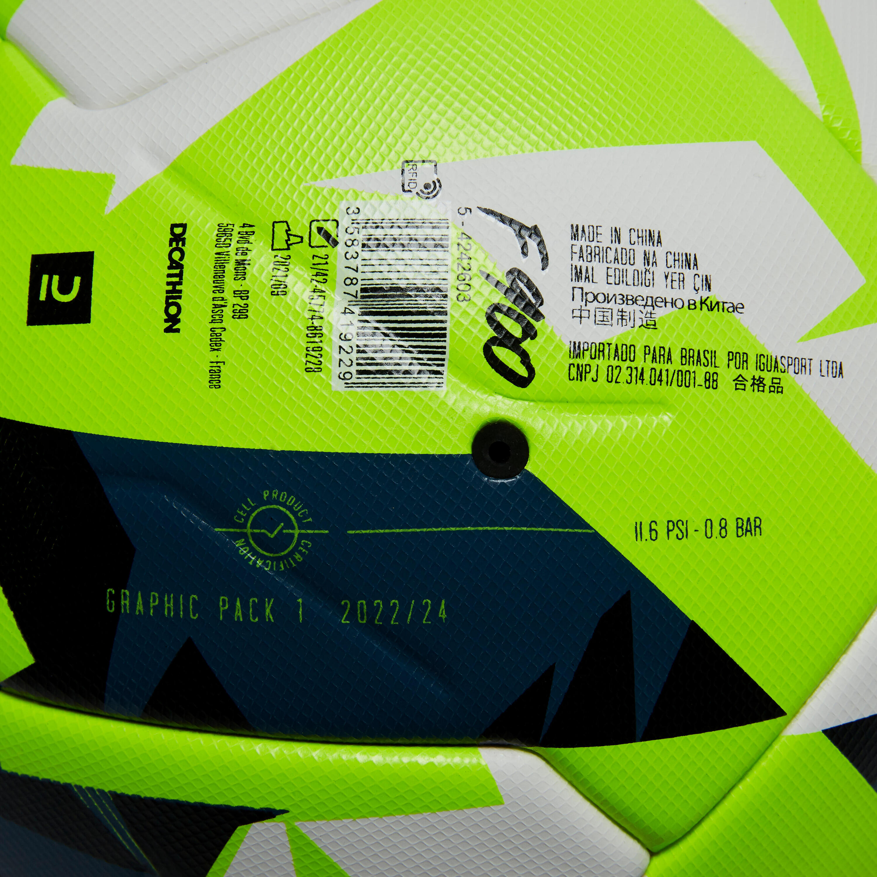 Thermobonded Size 5 Football FIFA Quality Pro F900 - White/Yellow 6/7