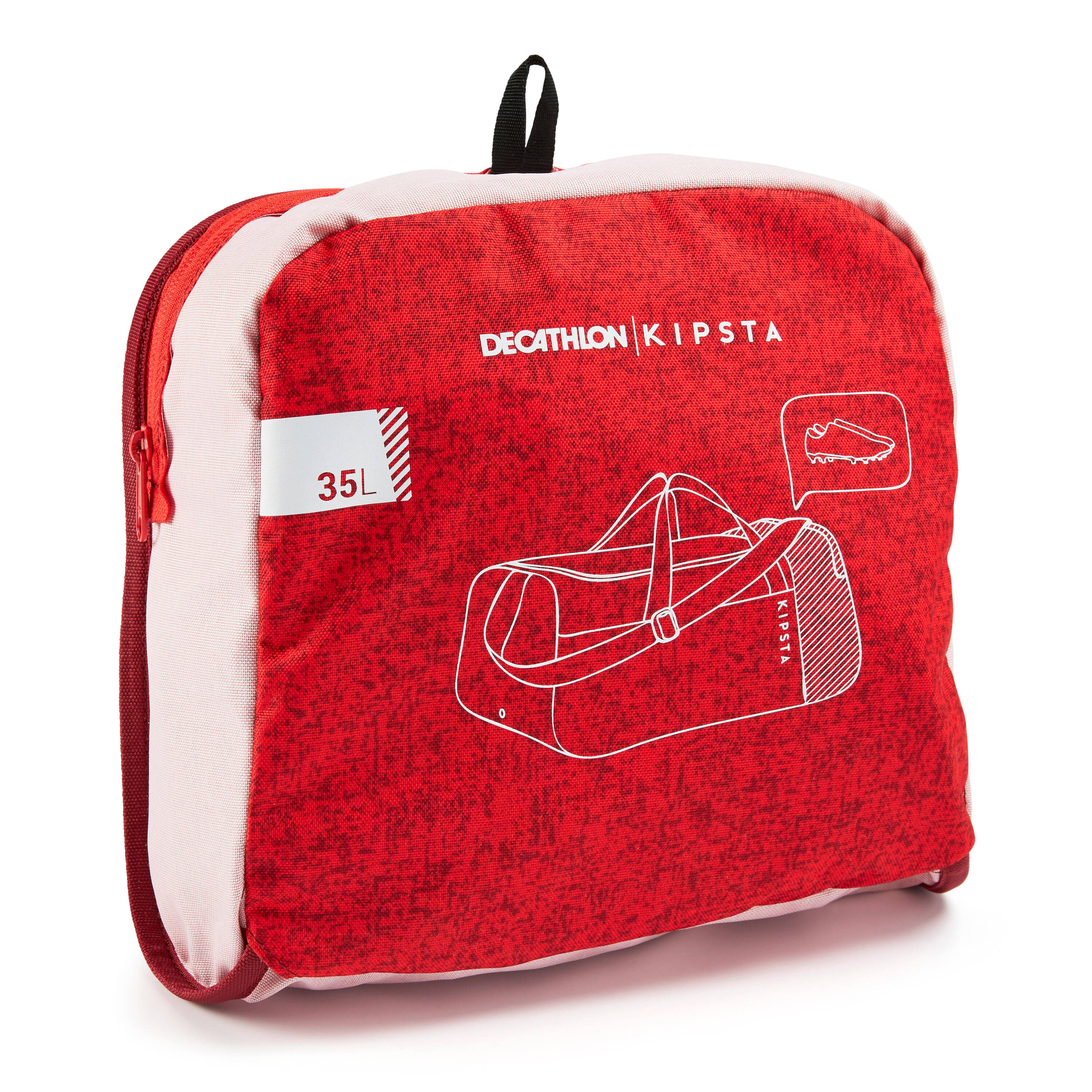 Multi-utility Sports Duffel Bag 35L Bag with 3 Compartments- Burgundy -  2